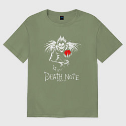 Футболка оверсайз мужская DEATH NOTE ТЕТРАДЬ СМЕРТИ, цвет: авокадо