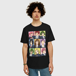 Футболка оверсайз мужская Horimiya characters, цвет: черный — фото 2