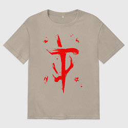 Футболка оверсайз мужская DOOM ETERNAL ДУМ, цвет: миндальный