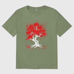 Мужская футболка оверсайз САКУРА SAKURA ВИШНЯ