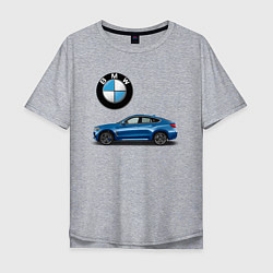 Футболка оверсайз мужская BMW X6, цвет: меланж