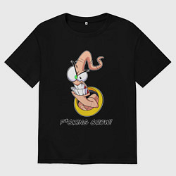 Мужская футболка оверсайз Червяк Джимм