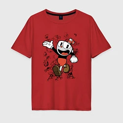 Футболка оверсайз мужская CUPHEAD, цвет: красный