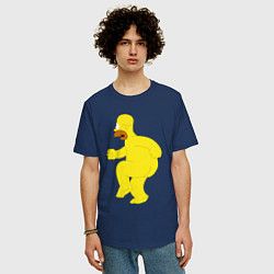 Футболка оверсайз мужская Голый Гомер Симпсон, цвет: тёмно-синий — фото 2