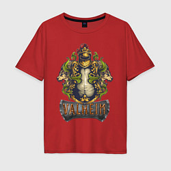 Мужская футболка оверсайз Valheim рыцарь и львы