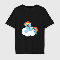 Футболка оверсайз мужская My Little Pony Rainbow Dash, цвет: черный