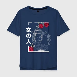 Мужская футболка оверсайз Vaporwave Japanese Geisha
