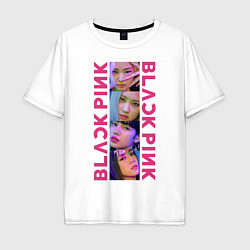 Футболка оверсайз мужская BLACKPINK Neon, цвет: белый