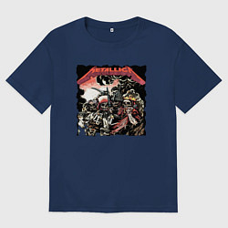 Футболка оверсайз мужская METALLICA HARD ROCK, цвет: тёмно-синий