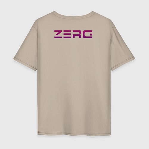 Мужская футболка оверсайз Zerg logo Purple / Миндальный – фото 2