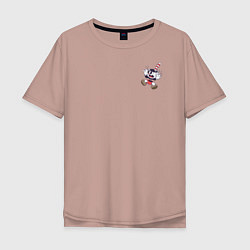 Футболка оверсайз мужская Сuphead, цвет: пыльно-розовый