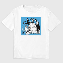 Футболка оверсайз мужская Герои Студии Гибли, цвет: белый
