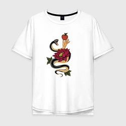 Мужская футболка оверсайз Адамово яблоко и змея