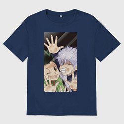 Футболка оверсайз мужская Гон и Киллуа Охотник х Охотник, цвет: тёмно-синий