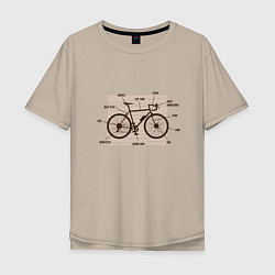 Мужская футболка оверсайз Схема Анатомия Велосипеда