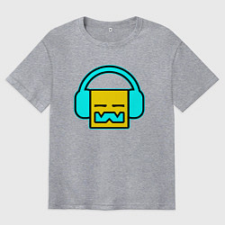 Футболка оверсайз мужская Geometry Dash: Music, цвет: меланж