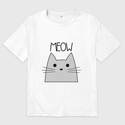 Мужская футболка оверсайз Котик - Мяу