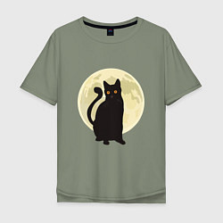 Мужская футболка оверсайз Moon Cat