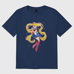 Футболка оверсайз мужская Sailor Moon Kawaii, цвет: тёмно-синий