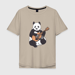 Мужская футболка оверсайз Панда гитарист Panda Guitar