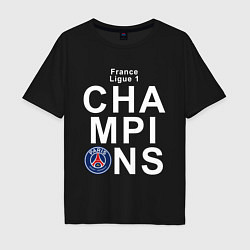 Футболка оверсайз мужская PSG CHAMPIONS, цвет: черный