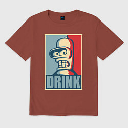 Футболка оверсайз мужская Bender, цвет: кирпичный