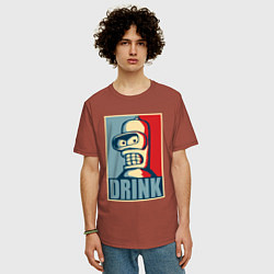 Футболка оверсайз мужская Bender, цвет: кирпичный — фото 2