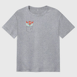 Футболка оверсайз мужская Zoidberg карман, цвет: меланж