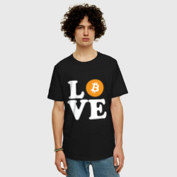 Футболка оверсайз мужская LOVE BITCOIN БИТКОИН БИТОК, цвет: черный — фото 2