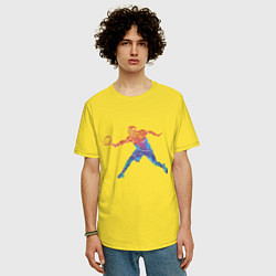 Футболка оверсайз мужская Tennis player - man, цвет: желтый — фото 2