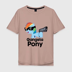 Мужская футболка оверсайз Gangsta pony