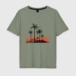 Мужская футболка оверсайз Palm tree