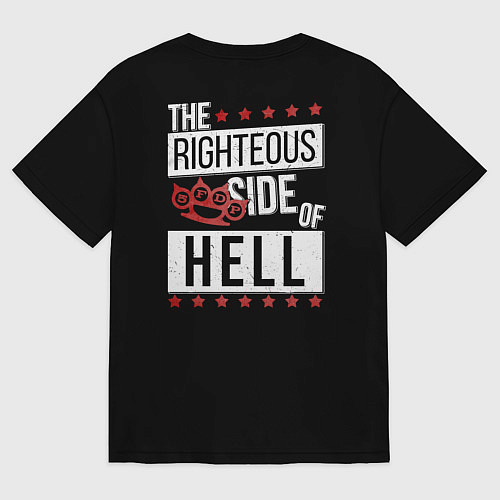 Мужская футболка оверсайз The wrong side of hell / Черный – фото 2