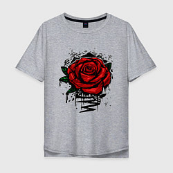 Мужская футболка оверсайз Красная Роза Red Rose