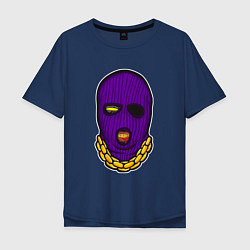 Футболка оверсайз мужская DaBaby Purple Mask, цвет: тёмно-синий