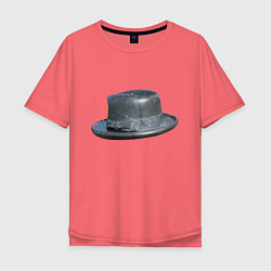 Футболка оверсайз мужская Шляпа, цвет: коралловый