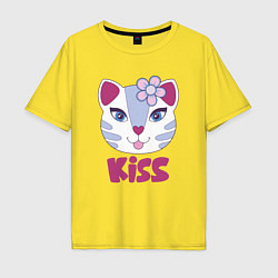 Футболка оверсайз мужская Kiss Cat, цвет: желтый