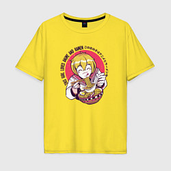 Футболка оверсайз мужская Anime Girl loves Ramen, цвет: желтый
