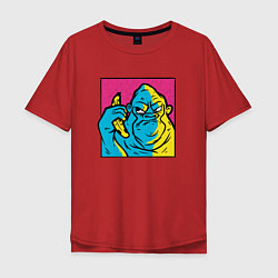 Мужская футболка оверсайз Злая горилла с бананом