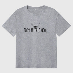 Футболка оверсайз мужская Стопроцентная шесть бифало, цвет: меланж