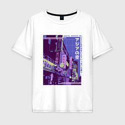 Мужская футболка оверсайз Neon Asian Street Vaporwave