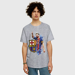 Футболка оверсайз мужская Lionel Messi Barcelona Argentina!, цвет: меланж — фото 2