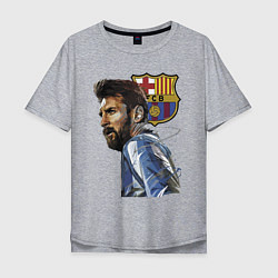 Мужская футболка оверсайз Lionel Messi Barcelona Argentina Striker