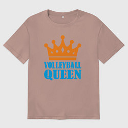 Футболка оверсайз мужская Королева Волейбола, цвет: пыльно-розовый