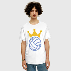 Футболка оверсайз мужская Volleyball King, цвет: белый — фото 2