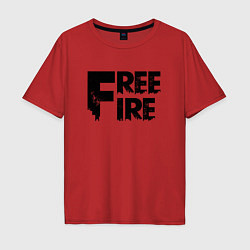 Футболка оверсайз мужская Free Fire big logo, цвет: красный