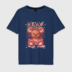 Футболка оверсайз мужская Медвежонок Bear, цвет: тёмно-синий