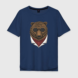 Мужская футболка оверсайз Крутой Медведь в очках