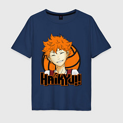 Мужская футболка оверсайз Haikyu Улыбка Хинаты