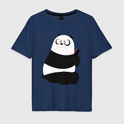 Футболка оверсайз мужская Возмущенная панда, цвет: тёмно-синий
